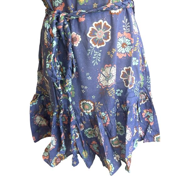 Marine Layer Laney Dress Women Small Blue Purple Marlin Hibiscus Floral Mini NWT - Picture 6 of 16